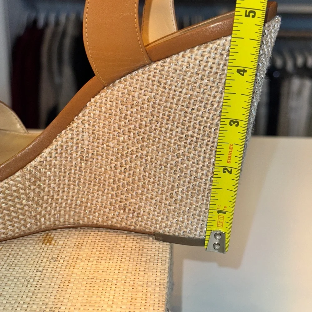 Michael Kors Camel and Cream Wedge Sandals - Picture 7 of 10